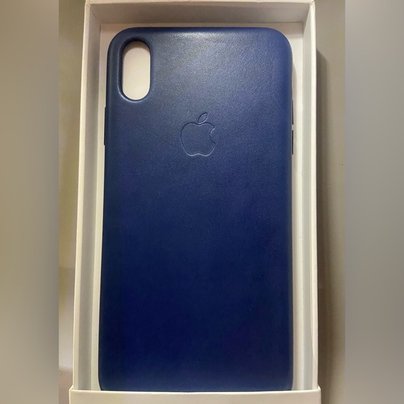 Apple Original Leather Case for Apple iPhone Xs Max Navy Blue Authentic New - Picture 5 of 7